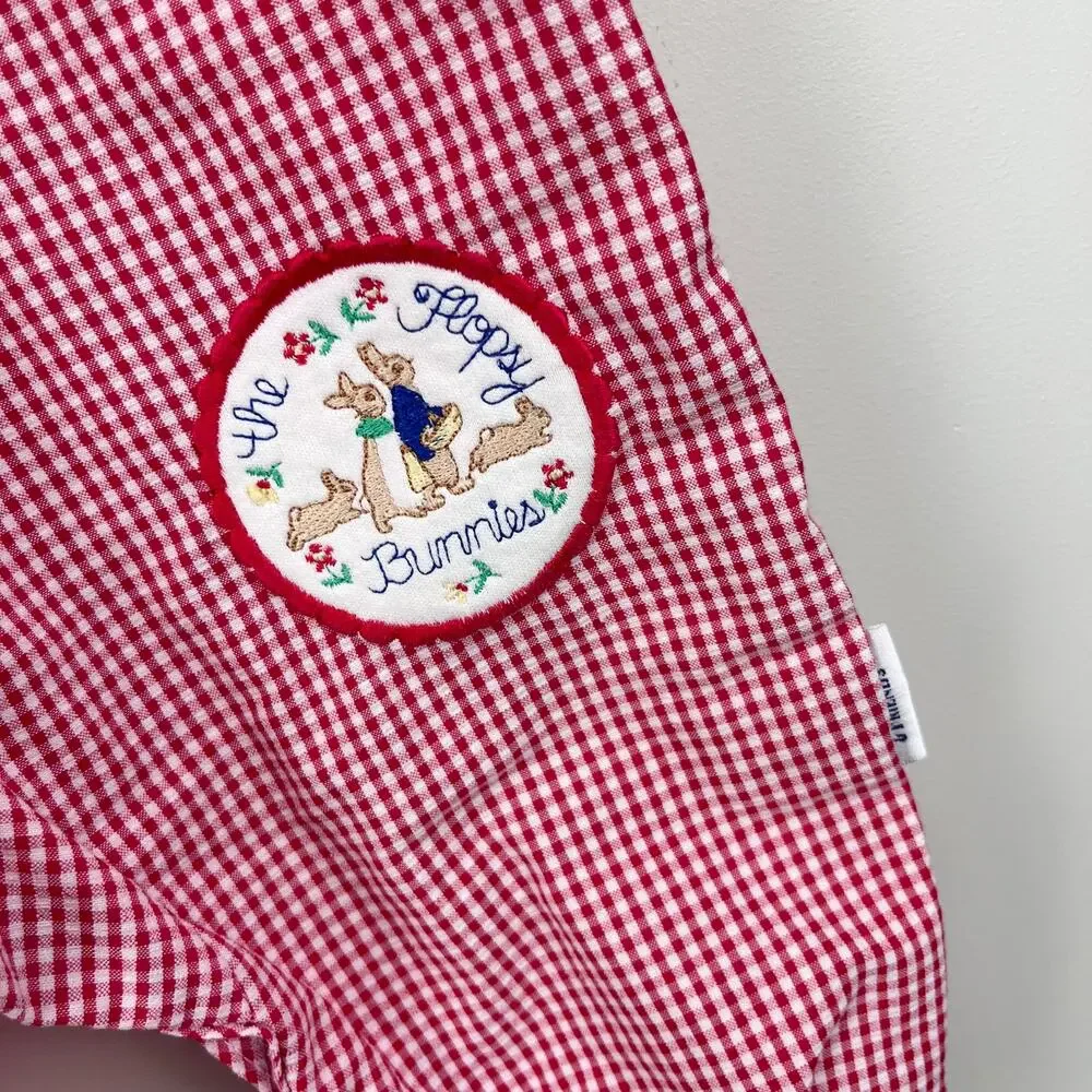 Vintage Peter Rabbit & Friends Plaid Ruffle Romper 12 Months USA